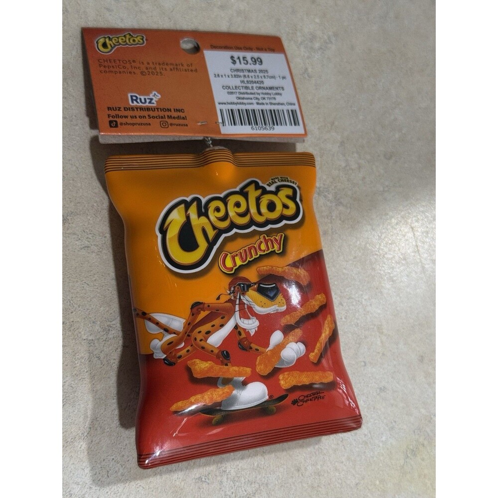 Cheetos Christmas Novelty Ornament Orange Red Yellow cheetah - Picture 6 of 6